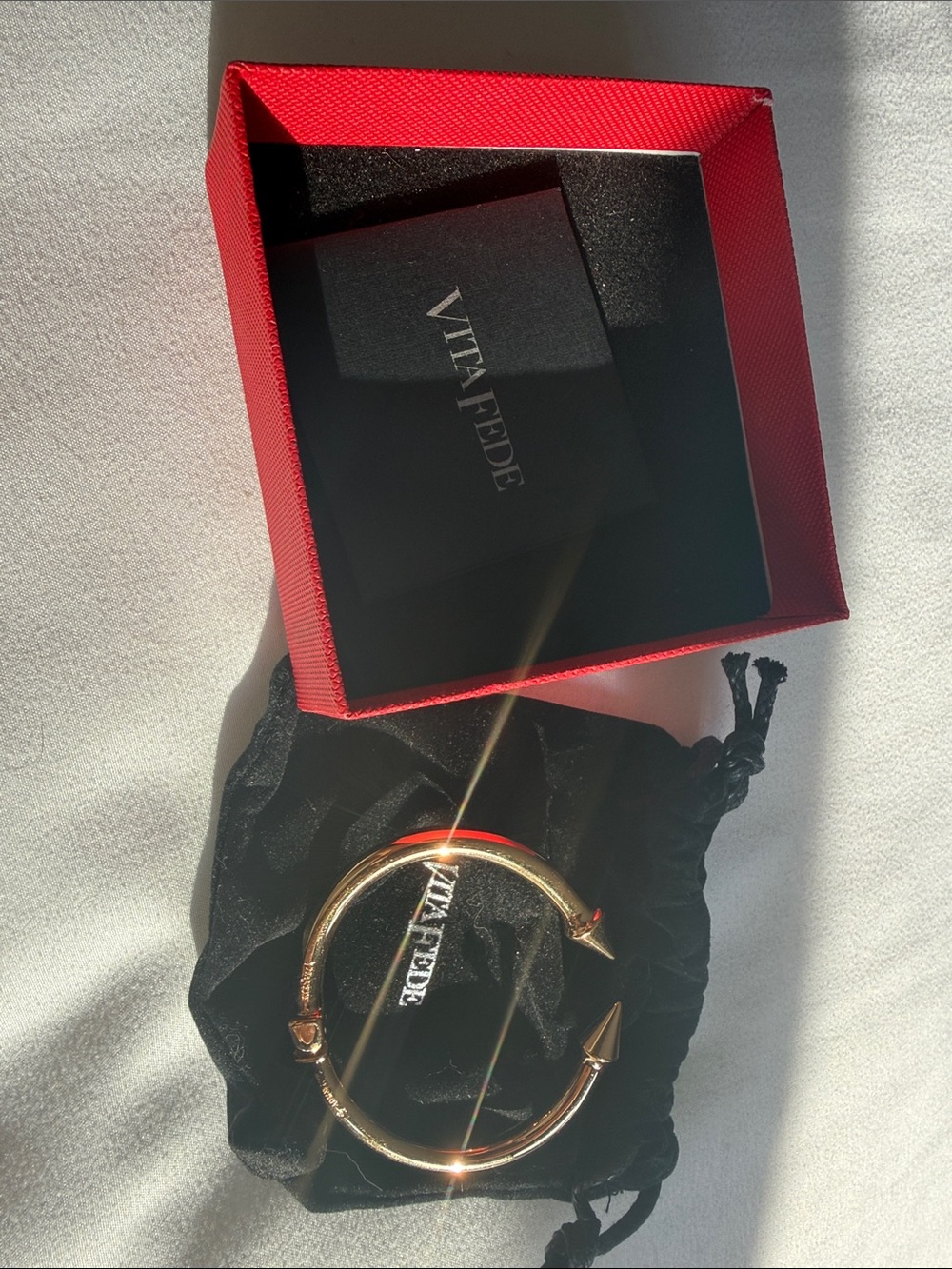 Vita Fede Gold Spike Open Cuff Bracelet